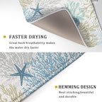 Blue Coral Dish Drying Mat Coastal Starfish Dishes Pad Hanging Drainer Mats - Image 3