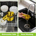 7 Pcs Gold Measuring Cups Stainless Steel, Nesting Metal Measuring Cups - Image 6