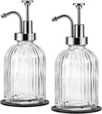SheeChung Clear Glass Soap Dispenser, 12 Oz Liquid Hand Soap Dispenser by SheeChung