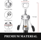 KORCCI Wine Opener, Heavy-Duty Zinc Alloy Wing Corkscrew, Premium Beer Bottle - Image 2