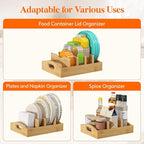 Lifewit Bamboo Lid Organizers for Inside Cabinet, Food Storage Container Lid - Image 5