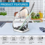 SOLEADER Pot Lid Holder While Cooking, 2 in 1 Stainless Steel Upright Spoon Rest - Image 7