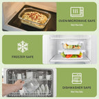 HOMBERKING 8 Pack Glass Food Storage Containers - Image 4