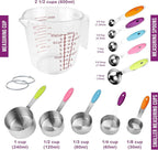 Measuring Cups and Spoons Set 11 Piece. Includes 10 Stainless Steel Measuring - Image 2