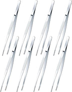 Yaomiao 8 Packs 8 Inch Bar Tweezers Silver Cocktail Tongs Long Garnish Tweezers by Yaomiao
