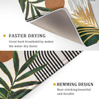 Boho Leaves Dish Drying Mat 18x24 inch Mid Century Absorbent Drainer Rack Mats - Image 3