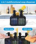 Kitchen Hand Soap and Dish Soap Dispenser Set, Dual Soap Dispenser - Image 4