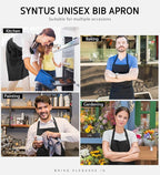 Syntus Apron for Men Women, Adjustable Cooking Kitchen Chef Aprons - Image 7