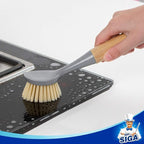 MR.SIGA Dish Brush with Bamboo Handle Built-in Scraper, Scrub Brush - Image 5