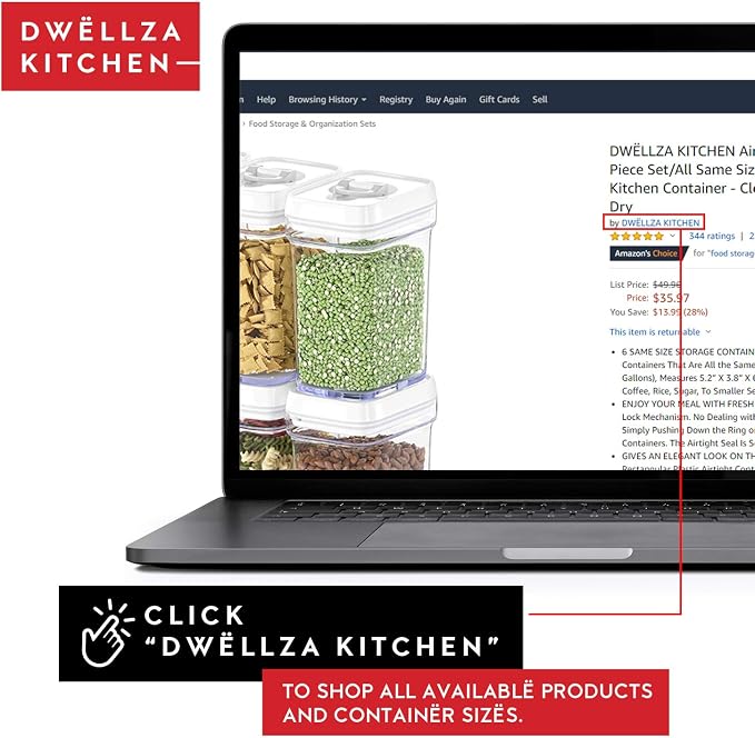 DWËLLZA KITCHEN Large Airtight Food Storage Containers - Image 5