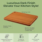 Keechee Butcher Block 2-Pcs Carbonized Bamboo Cutting Board Set - Image 4