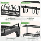 CHOEZON Pot Rack, Wall Mounted Pan Holder, 2-Tier Pot and Pan Organizer - Image 7
