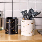 7" Marble Utensil Holder, Large Kitchen Utensil Holder Organizer - Image 6