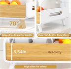Urackify 2-Tier Dish Drying Rack, Large Stainless Steel & Bamboo Dish Rack - Image 7