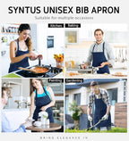 Syntus Apron for Men Women, Adjustable Cooking Kitchen Chef Aprons - Image 7