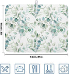 Sage Green Leaves Dish Drying Mats - Image 2