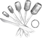 U-Taste Narrow Square Measuring Spoons: 18/8 Stainless Steel Kitchen Measure by U-Taste