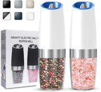 UNNEES Gravity Electric Salt and Pepper Grinder set of 2, Automatic Salt And by UNNEES