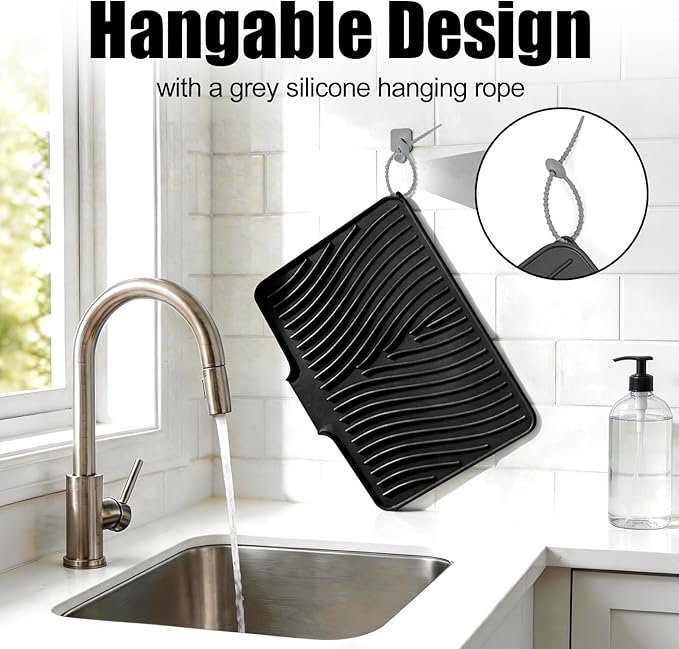 TIKNIK Silicone Dish Drying Mat, Stone Drying Mat - Image 6
