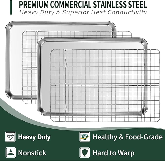CEKEE 4 PCs Small Baking Sheet - Image 3
