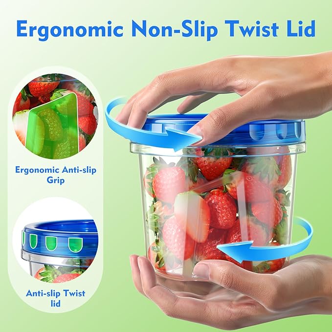 BiuLeon 12 Pack-24oz Freezer Storage Containers, Plastic Food Storage Containers - Image 3