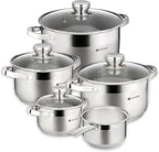 Daniks Standard 9-Piece Stainless Steel Cookware Set by Daniks