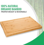 Hiware Bamboo Cutting Board for Kitchen, Heavy Duty Wood Cutting Board - Image 3