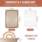 Baking Sheet with Wire Rack Set, 2 Sheet Pans with 2 Cooling Racks, Thickened - Image 2