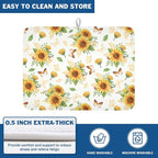Sunflower Dish Drying Mat for Kitchen Counter Summer Yellow Floral Microfiber - Image 5