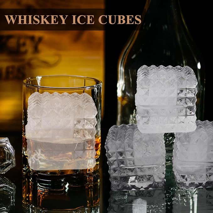 2-Inch Whiskey Ice Cubes Mold, 2 Pack Silicone Ice Cube Trays - Image 4