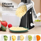APSARAS USA Cheese Grater Hand Crank, Rotary Cheese Grater, 5 in 1 Rotary Grater - Image 3