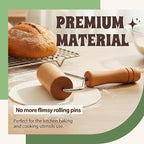 Small Wooden Rolling Pin for Baking, 7 Inch Mini Dough Roller, Non Stick Pizza - Image 4