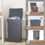 Function Home Trash Can Cabinet, 13 Gallon Kitchen Garbage Can, Wood Recycling - Image 8