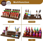Lenwi Spice Rack Organizer for Cabinet, 3 Tier Expandable Bamboo Spice Storage - Image 7