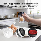 2 in 1 Egg Peeler with Piercer, Hard Boiled Egg Shell Remover Tool with Rotary - Image 3