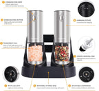 Stainless steel Electric Salt and Pepper Grinder Set, Large Capacity Automatic - Image 5