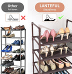 LANTEFUL 10 Tiers Tall Shoe Rack 20-25 Pairs Boots Organizer Storage Sturdy - Image 6