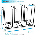 Inevibe Wire Frame Cup and Lid Organizer, 3 Compartment Metal Rack Design - Image 3