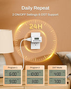 BN-LINK Indoor Digital Timer Outlet, 24 Hour Light Timer Easy Programmable - Image 2