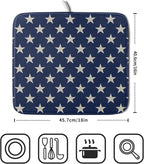 Patriotic July of 4th Blue Star Dish Drying Mat - Image 2