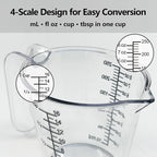 1 Cup Measuring Cup, Laser-Etched oz/cup/mL/Tbsp, Small Plastic Measuring Cup - Image 4