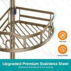 HAMITOR Corner Shower Caddy Tension Pole: Rustproof 4-Tier Bathroom Organizer - Image 5