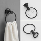 RUMOSE Toilet Paper Holder and Hand Towel Ring Matte Black Wall Mount Bathroom - Image 7