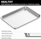 Baking Sheet Set of 2, Bastwe 18 inch Commercial Grade Stainless Steel Baking - Image 3
