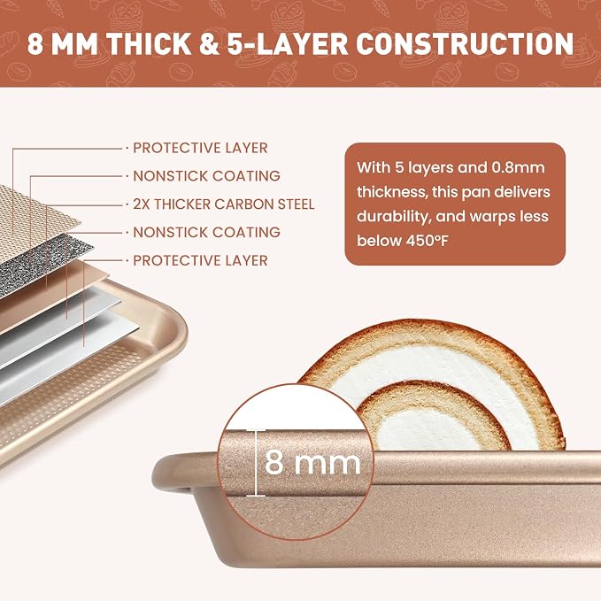 Baking pans Set, 2 Sheet Pans and 250 unbleached Sheets of Parchment Paper - Image 3