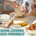 Patelai 10 Pcs Bowl Covers Reusable in 5 Size Stretch Cloth Fabric Elastic Food - Image 2