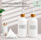 LOOCHICA 2 Pack White Glass Soap Dispenser Set - Image 4