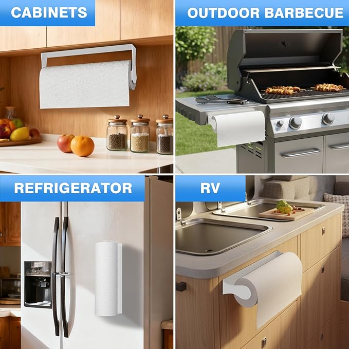 Paper Towel Holder Under Cabinet, Adhesive & Wall Mount, Under Counter Paper - Image 4