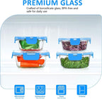 KOMUEE 24 Pieces Glass Food Storage Containers Set, Glass Meal Prep Containers - Image 3