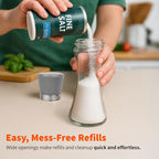 IMUSA Salt Shaker and Pepper Grinder Set – 2 Pack Glass Salt Shaker and Pepper - Image 5